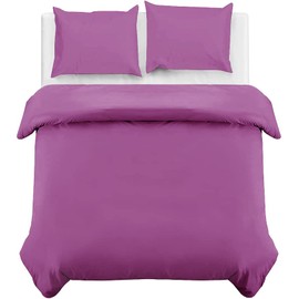 MOONLIGHT20015 Single Duvet Cover Purple Solid Soft Single Bedding Duvet Cover Set with 1 Matching Pillowcase