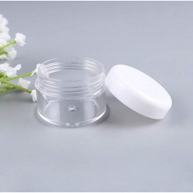 XINGZI 24PCS 20 Gram 20ml 0.7oz Refillable Clear Empty Plastic Cosmetic Containers Jars Pots with White Plastic Screw Cap Lid for Make Up Cream Lotion Eye Shadow Nails Powder Gems Beads Jewelry
