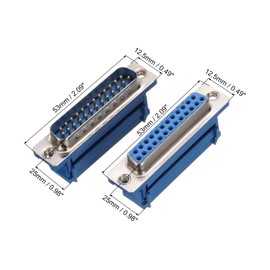 sourcing map 5Pairs D-SUB DB25 25 Pin IDC Crimp Connector Female Male 2.54mm Pitch for Flat Ribbon Cable