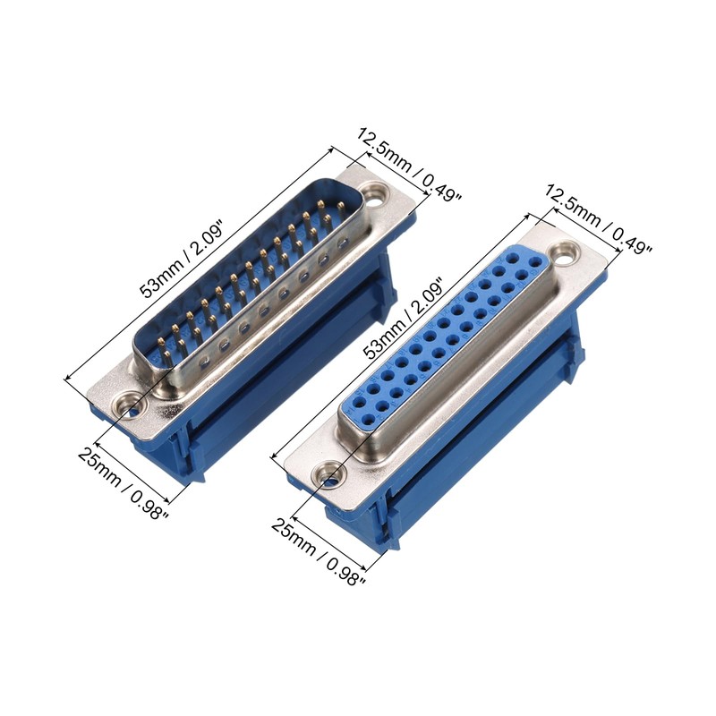 sourcing map 5Pairs D-SUB DB25 25 Pin IDC Crimp Connector