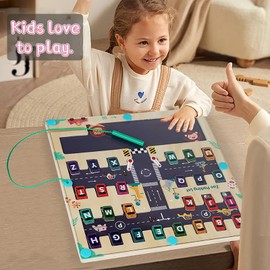 Magnet Alphabet Maze, Wooden Alphabet Board, Fine Motor Skills Toys Learning Resources, Matching Learning ABC Letters, Montessori Magnetic Gifts for 3 4 5 Year Old Kid