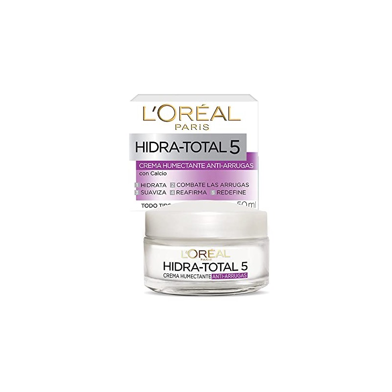 LOreal Paris Crema Antiarrugas Hidra Total5, 50 ml Crema Antimanchas,