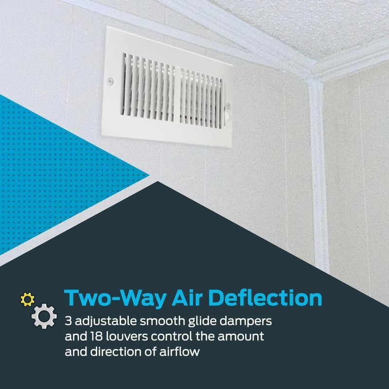 EZ-FLO 10x4 Inch Air Vent Cover Wall/Ceiling Two-Way HVAC Register