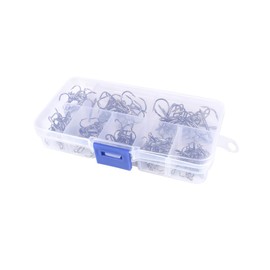 SEIWEI Carbon Steel Treble Fishing Hooks Set, 100Pcs Fishing Hooks Kit with Box, Round Bend Triple Fish Hooks, Size 2# 4# 6# 8# 10# 12# Fishing Tool for Saltwater Freshwater