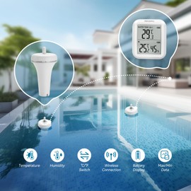 Inkbird IBS-P01R Wireless Pool Thermometer Combination Set with 2 Floating Pool Thermometer and One Monitor