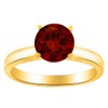 AFFY 0.5 Ct Round Cut Red Simulated Garnet Solitaire Engagement