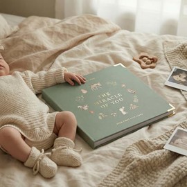 Libro de recuerdos de bebé para niños y niñas – Libro atemporal para bebés de 5 años – Libro de recortes de diario neutro o álbum de fotos – Registra un hito para cada evento desde el nacimiento hasta