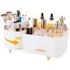 Growsun Makeup Organizer Countertop with Drawers 360 Rotating Makeup Brush