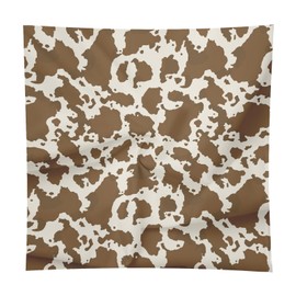 AOHRO Head Scarf for Women, 27.5" Cute Like Satin Head Hair Scarf, Large Square Fashion Printed Bandana for Hair Wrapping, Brown Cowhide
