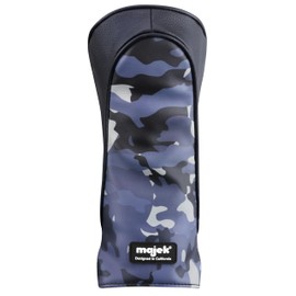 Majek Golf Clubs Black and Blue Camo Club Premium Protective Hand Made Camouflage Head Covers 460cc Driver#1 + #3#5 Fairway Metal Woods + #H Utility Hybrid Cover with Adjustable Tag Wheel Set