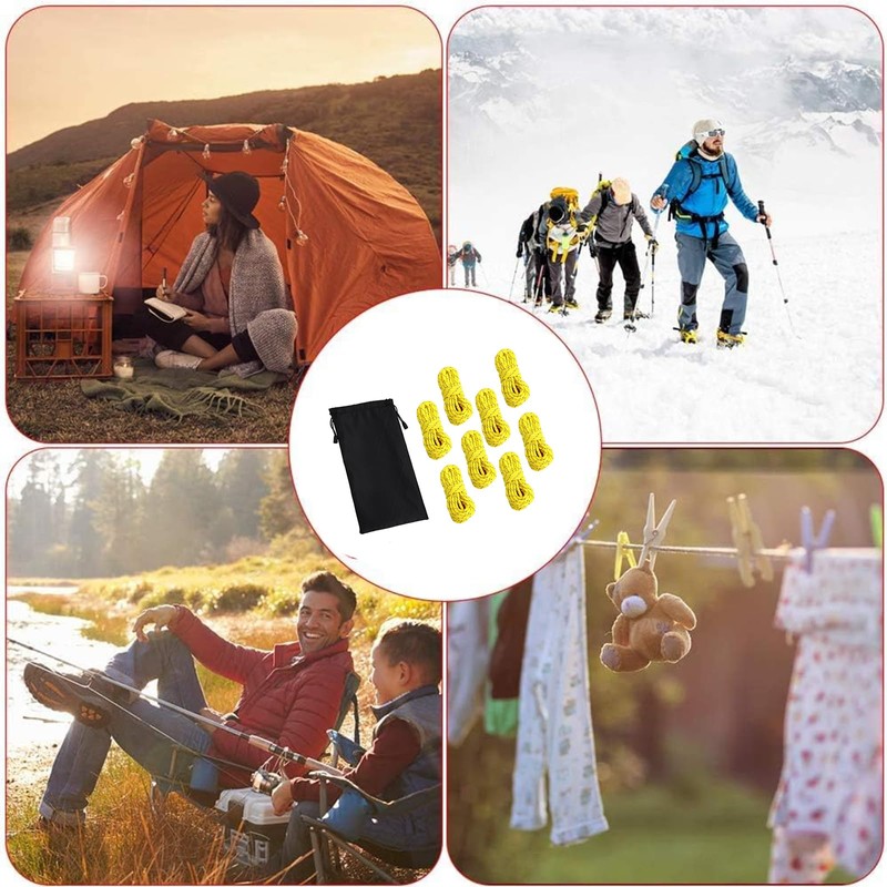 8 Pcs Camping Tarp Rope,Camping Rope Reflective Nylon Rope, 4mm*4M
