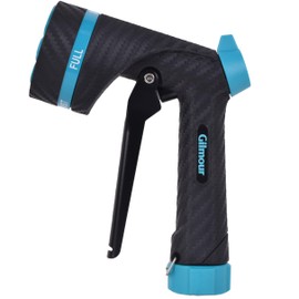 Gilmour Heavy Duty Graphite Front Control Garden Hose Nozzle with 5 Pre-set Spray Patterns and Swivel Connect