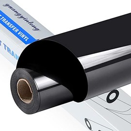 guangyintong HTV Vinyl Rolls Heat Transfer Vinyl - 12" x 20ft Black HTV Vinyl for Shirts, Iron on Vinyl for All Cutter Machine - Easy to Cut & Weed for Heat Vinyl Design (Black k2)