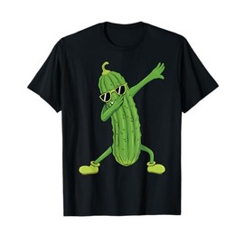 Funny Pickle Cucumber Gifts By SilentSoulArts Dabbing Pickle Dancing Cucumber Lover Unisex-Kids and Adults Black T-Shirt
