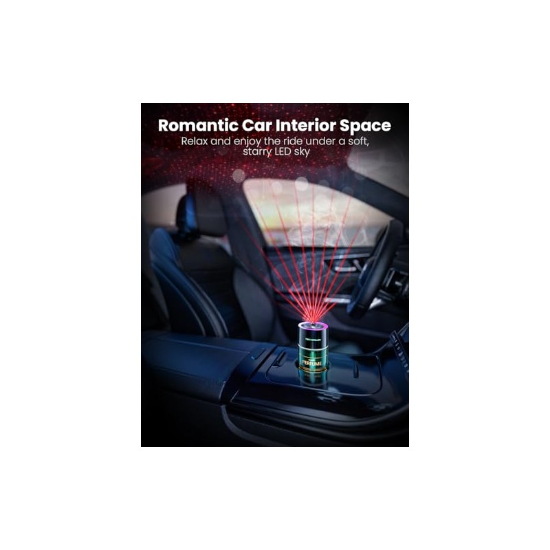TECXERLLON Smart Car Air Freshener Diffuser with Star Light