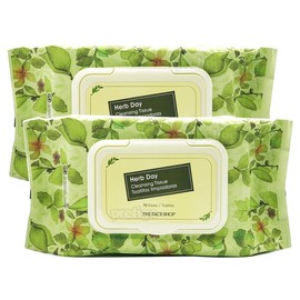 The Face Shop Herb Day Cleansing Tissue 70 sheets x 2 / 더페이스샵 허브데이 클렌징 티슈 70매x2개