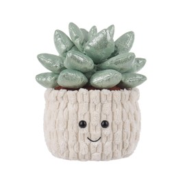 Apricot Lamb Potted Shiny Succulents Plushies Stuffed Animals for Kids, Soft Cute Plush Toys for Baby Girl and Boy, Fluffy Potted Shiny Succulents Green 7.1 Inches