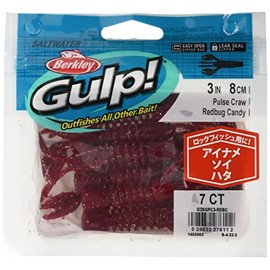Berkley G2SQPC3-RDBC Worm Gulp SW Pulse Claw 3" Red Bug Candy