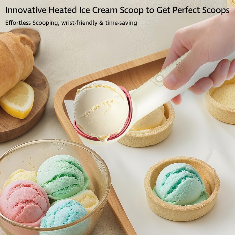 Heated Ice Cream Scoop with On/Off Switch(Latest Gen 3.0): Rechargeable