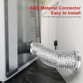 4 Inch 8 Feet Dryer Vent Hose,4 Inch Ducting,Aluminum Foil flexible Duct, with 2 Clamps