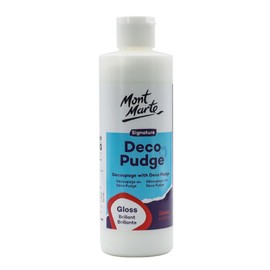 Mont Marte Deco Pudge Craft Varnish Signature 236ml (8 US fl.oz) – Gloss, Multi-Purpose Clear Craft Sealer, Varnish and Decoupage Glue, Ideal for Acrylic Paints, Paper, Wood, Ceramics, Fabrics, Clay