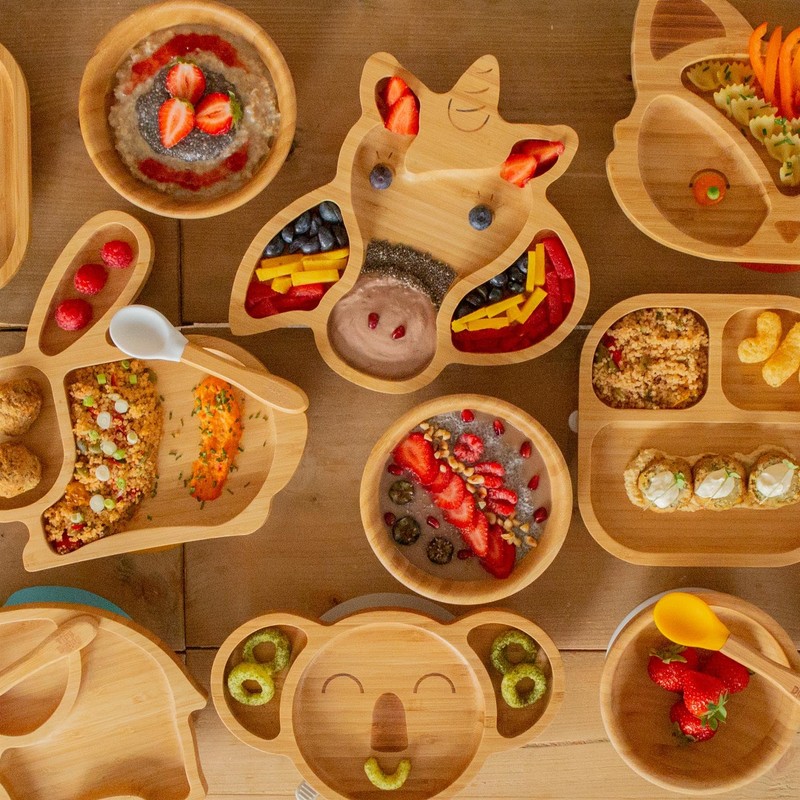 Tiny Dining Children's Bamboo Elephant Plate with Suction Cup -