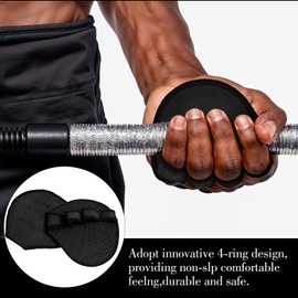 MBAIYO 2 Pairs of Grip Pads, Grip Pads for Pull-Ups, Grip Aids Strength Sports, 4-Ring Design, Fitness Gloves, Men's Gym Gloves, Gloves, Hand Grips, Training Pads, Cross Training Gloves