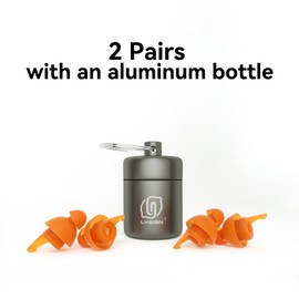 LYSIAN High Fidelity Concert Earplugs Noise Cancel, Reusable Musicians Ear Plugs, 23dB Ear Protection for Loud Music Festival, Bar, Raves, Games - 2 Pair Orange