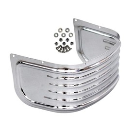 KACEPAR Front Ribbed Fender Trim Skirt, Front Fender Skirt Trim, 2014-2022 Compatible with Harley Touring Road King Electra Street Glide - Chrome Silver