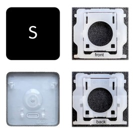 Dolphin.dyl Replacement Individual Key Cap with Hinge for (M1 M2) MacBook Pro A2141 A2251 A2289 A2338 A2442 A2485 MacBook Air A2179 A2337 A2681 (S Key)
