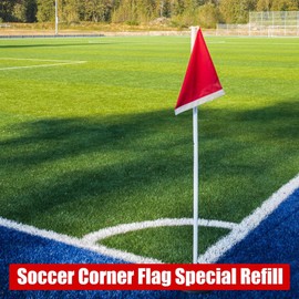 Set of 4 Red Replacement Soccer Flags Soccer Corner Flags Referee Flags Soccer Equipment for Training Soccer Field