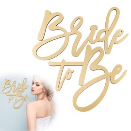 Bride To Be Sign, Wooden Bridal Shower Sign Wood Bride To Be Decorations for Bridal Shower Bachelorette Party Favors Engagement Wedding Hen Party Supplies (Golden)