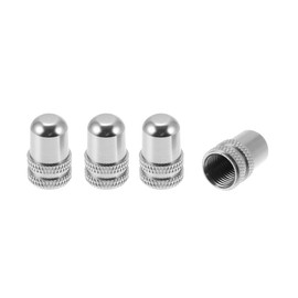 HEROFFIX 4 Pcs Dustproof Tire Valve Stem Caps 16mm Tyre Valve Dust Covers for Most Cars Truck Silver Tone Aluminum Alloy