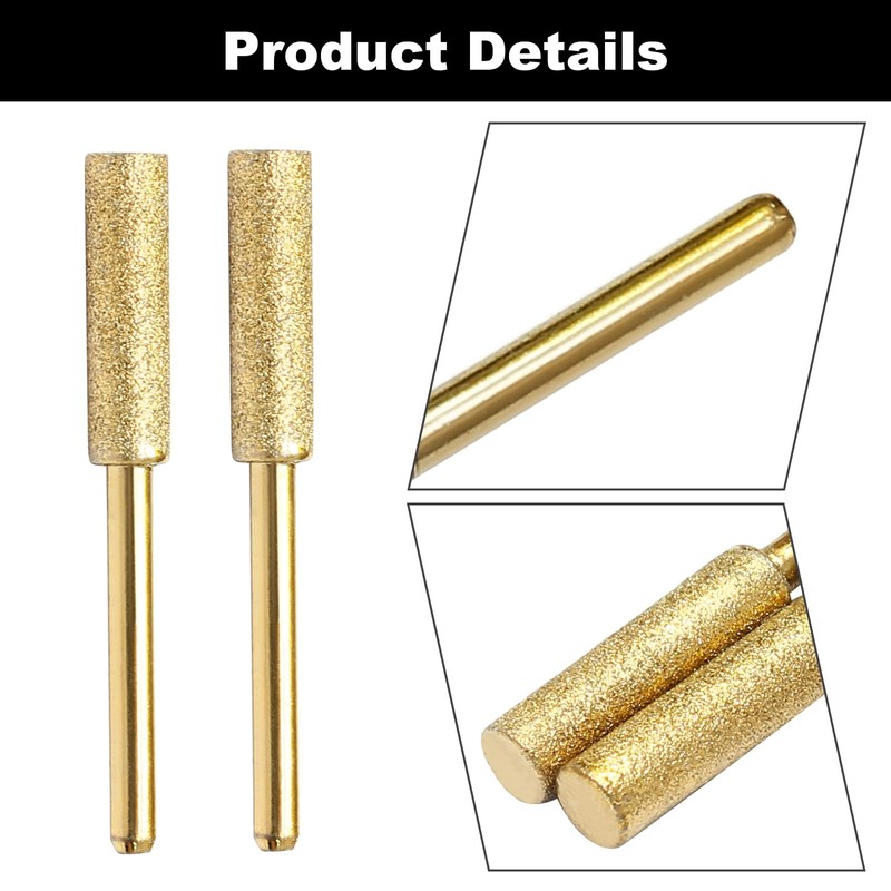 Coufce 6 Pack 7/32 Inch Diamond Chainsaw Sharpener, Gold Burr