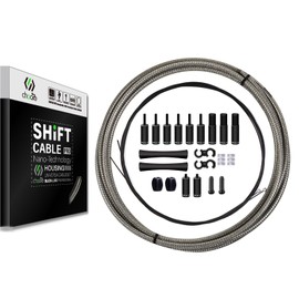 CNC Bicycle Shift Cable Set, MTB / Road Bike Shift Cable for Shimano/SRAM (Black/Golden/Titanium Silver/Silver)