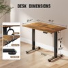 Veken 47.2" Standing Desk Electric, Height Adjustable Sit Stand Up,