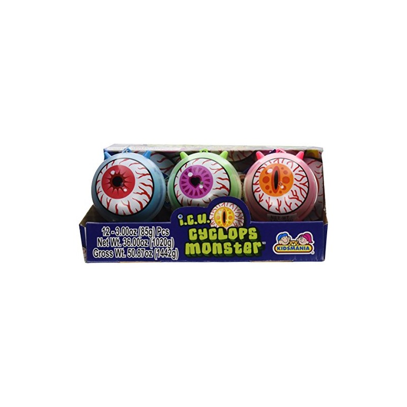 Kidsmania 12 Count Cyclops ICU Eye Ball Jaw Breaker with