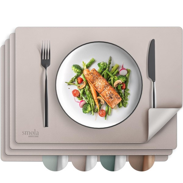 smøla PU Leather Placemats Set of 4 I Washable Place