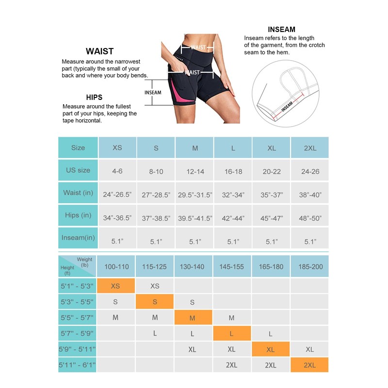 BALEAF Pantalones cortos acolchados 4D para mujer, ropa interior de