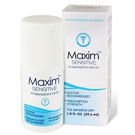 Maxim Sensitive Clinical Strength Antiperspirant for Men and Women, Unscented, Effective for Sweat & Odor, Roll-On, 1 Pack, 1 Fl Oz