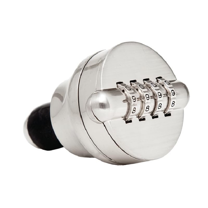 Stainless Steel and Black Combo Liquor/Wine Bottle Lock/Sealer