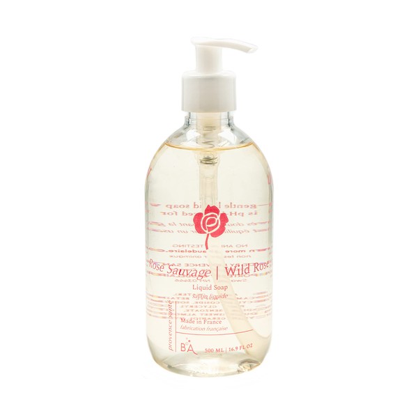 Provence Sante PS, Natural Liquid Soap - Opulent Liquid Hand Soap for Kitchen and Bath, Moisturizing with Sweet Almond Oil, Floral Wild Rose Scent - 16.9 oz, Liquid Soap Bottle with Pump