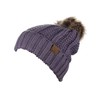 C.C Gorro grueso de punto trenzado de pelo sintético mullido