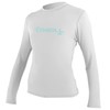 O'Neill Wetsuits Women's Basic Skins Long Sleeve Rash Vest, White,