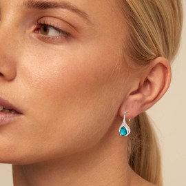 Aquamarine Earrings March Birthstone Dangle Drop Small Stud Earrings Jewelry Stud Hooks Ocean Blue Gemstone Earrings