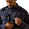 ARIAT Men Rebar Flannel DuraStretch Work Shirt Navy
