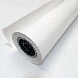 DIYAH 6D High Gloss White Carbon Fiber Vinyl Bubble Free Air Release Car Wrap Film Automotive DIY Decals with Hand Tools (96" X 60" / 8 FT X 5 FT)