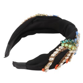 Healvian 1pc Retro Rhinestone Embroidered Hair Hoop for Girls Elegant Headband Hair Accessory for Special Occasions and Everyday Style