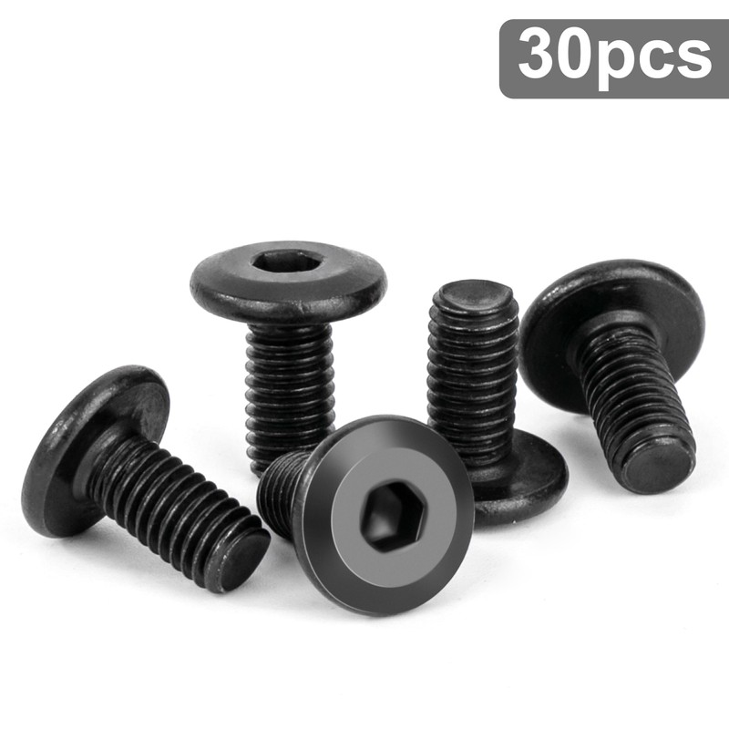 Tunejoy Flat Head Screws Black M5 x 10 mm Flat