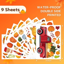 Fall Window Clings - Pumpkin Fall Decorations Thanksgiving Window Clings for Glass Fall Window Stickers Decorations Decals Autumn Pumpkin Window Clings Fall Decor for Home Office Classroom